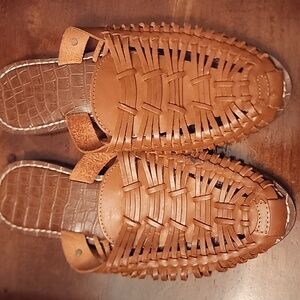 Sam Edelman Brown Woven Leather Sandals